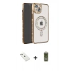MARSİLYAN™- iPhone 14 Kılıf Zirve Doku Prime - Siyah Joko Magic 5D Hayalet Cam + Diamond Kamera Lens - YL