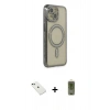 MARSİLYAN™- iPhone 14 Kılıf Zirve Doku Prime - Siyah Joko Magic 5D Hayalet Cam + Diamond Kamera Lens - YL