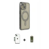 MARSİLYAN™- iPhone 14 Kılıf Zirve Doku Prime - Siyah Joko Magic 5D Hayalet Cam + Shine Kamera Lens - YL