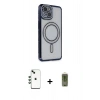 MARSİLYAN™- iPhone 14 Kılıf Zirve Doku Prime - Siyah Joko Magic 5D Hayalet Cam + Shine Kamera Lens - YL