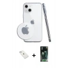 MARSİLYAN™- iPhone 14 Kılıf Zirve Doku - Şeffaf 360 Full Body Arka Koruyucu + Diamond Kamera Lens - SABE