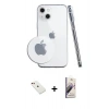 MARSİLYAN™- iPhone 14 Kılıf Zirve Doku - Siyah Bilvis 3D Mat Cam Ekran Koruyucu + Diamond Kamera Lens - KI
