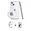 MARSİLYAN™- iPhone 14 Kılıf Zirve Doku - Siyah Bilvis 3D Mat Cam Ekran Koruyucu + Shine Kamera Lens - KI