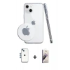 MARSİLYAN™- iPhone 14 Kılıf Zirve Doku - Siyah Bilvis 3D Mat Cam Ekran Koruyucu + Shine Kamera Lens - MI
