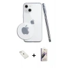 MARSİLYAN™- iPhone 14 Kılıf Zirve Doku - Siyah Bilvis 3D Mat Cam Ekran Koruyucu + Diamond Kamera Lens - PE