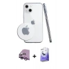 MARSİLYAN™- iPhone 14 Kılıf Zirve Doku - Siyah Bilvis 5in1 5D Magic Hayalet Cam Ekran Koruyucu + Raze Metal Kamera Lens - MR