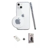 MARSİLYAN™- iPhone 14 Kılıf Zirve Doku - Siyah Bilvis Hayalet Cam Ekran Koruyucu + Diamond Kamera Lens - KI