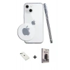 MARSİLYAN™- iPhone 14 Kılıf Zirve Doku - Siyah Bilvis Hayalet Cam Ekran Koruyucu + Diamond Kamera Lens - YL