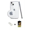 MARSİLYAN™- iPhone 14 Kılıf Zirve Doku - Siyah Buffer Cam Ekran Koruyucu + Diamond Kamera Lens - YL