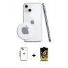 MARSİLYAN™- iPhone 14 Kılıf Zirve Doku - Siyah Buffer Cam Ekran Koruyucu + Shine Kamera Lens - GI