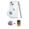 MARSİLYAN™- iPhone 14 Kılıf Zirve Doku - Siyah Buffer Cam Ekran Koruyucu + Raze Metal Kamera Lens - KI