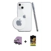 MARSİLYAN™- iPhone 14 Kılıf Zirve Doku - Siyah Buffer Cam Ekran Koruyucu + Raze Metal Kamera Lens - SH