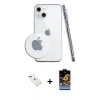 MARSİLYAN™- iPhone 14 Kılıf Zirve Doku - Siyah Buffer Hayalet Cam Ekran Koruyucu + Diamond Kamera Lens - YL