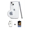 MARSİLYAN™- iPhone 14 Kılıf Zirve Doku - Siyah Buffer Hayalet Cam Ekran Koruyucu + Shine Kamera Lens - GI