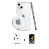 MARSİLYAN™- iPhone 14 Kılıf Zirve Doku - Siyah Buffer Hayalet Cam Ekran Koruyucu + Shine Kamera Lens - SH