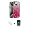 MARSİLYAN™- iPhone 14 Kılıf Zirve Modern Prime - Şeffaf 360 Full Body Arka Koruyucu + Diamond Kamera Lens - YL