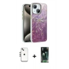 MARSİLYAN™- iPhone 14 Kılıf Zirve Modern Prime - Şeffaf 360 Full Body Arka Koruyucu + Shine Kamera Lens - GS