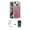 MARSİLYAN™- iPhone 14 Kılıf Zirve Modern Prime - Şeffaf 360 Full Body Arka Koruyucu + Shine Kamera Lens - GS