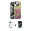 MARSİLYAN™- iPhone 14 Kılıf Zirve Modern Prime - Şeffaf 360 Full Body Arka Koruyucu + Shine Kamera Lens - MI