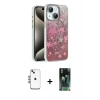 MARSİLYAN™- iPhone 14 Kılıf Zirve Modern Prime - Şeffaf 360 Full Body Arka Koruyucu + Shine Kamera Lens - MI