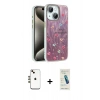 MARSİLYAN™- iPhone 14 Kılıf Zirve Modern Prime - Şeffaf Pasifik Cam Ekran Koruyucu + Shine Kamera Lens - GD