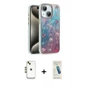 MARSİLYAN™- iPhone 14 Kılıf Zirve Modern Prime - Şeffaf Pasifik Cam Ekran Koruyucu + Shine Kamera Lens - GD