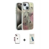 MARSİLYAN™- iPhone 14 Kılıf Zirve Modern Prime - Şeffaf Pasifik Cam Ekran Koruyucu + Shine Kamera Lens - KI