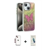 MARSİLYAN™- iPhone 14 Kılıf Zirve Modern Prime - Şeffaf Pasifik Cam Ekran Koruyucu + Shine Kamera Lens - KI