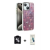 MARSİLYAN™- iPhone 14 Kılıf Zirve Modern Prime - Şeffaf Pasifik Cam Ekran Koruyucu + PVD Metal Kamera Lens - MI