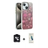 MARSİLYAN™- iPhone 14 Kılıf Zirve Modern Prime - Şeffaf Pasifik Cam Ekran Koruyucu + PVD Metal Kamera Lens - MI