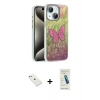 MARSİLYAN™- iPhone 14 Kılıf Zirve Modern Prime - Şeffaf Pasifik Cam Ekran Koruyucu + Diamond Kamera Lens - SABE