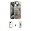 MARSİLYAN™- iPhone 14 Kılıf Zirve Modern Prime - Şeffaf Pasifik Cam Ekran Koruyucu + Shine Kamera Lens - SH