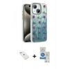MARSİLYAN™- iPhone 14 Kılıf Zirve Modern Prime - Şeffaf Royal Nano Ekran Koruyucu + Diamond Kamera Lens - SABE