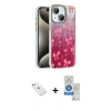 MARSİLYAN™- iPhone 14 Kılıf Zirve Modern Prime - Şeffaf Royal Nano Ekran Koruyucu + Diamond Kamera Lens - SABE