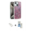 MARSİLYAN™- iPhone 14 Kılıf Zirve Modern Prime - Şeffaf Royal Nano Ekran Koruyucu + Diamond Kamera Lens - SABE