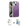 MARSİLYAN™- iPhone 14 Kılıf Zirve Modern Prime - Şeffaf Royal Nano Ekran Koruyucu + Shine Kamera Lens - SH