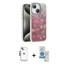 MARSİLYAN™- iPhone 14 Kılıf Zirve Modern Prime - Şeffaf Royal Nano Ekran Koruyucu + Shine Kamera Lens - SH