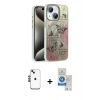 MARSİLYAN™- iPhone 14 Kılıf Zirve Modern Prime - Şeffaf Royal Nano Ekran Koruyucu + Shine Kamera Lens - SH