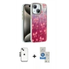 MARSİLYAN™- iPhone 14 Kılıf Zirve Modern Prime - Şeffaf Royal Nano Ekran Koruyucu + Shine Kamera Lens - SH