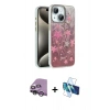 MARSİLYAN™- iPhone 14 Kılıf Zirve Modern Prime - Siyah 3D Antistatik Cam Ekran Koruyucu + Raze Metal Kamera Lens - GS