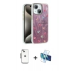 MARSİLYAN™- iPhone 14 Kılıf Zirve Modern Prime - Siyah 3D Antistatik Cam Ekran Koruyucu + Shine Kamera Lens - GS