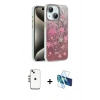 MARSİLYAN™- iPhone 14 Kılıf Zirve Modern Prime - Siyah 3D Antistatik Cam Ekran Koruyucu + Shine Kamera Lens - GS