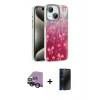 MARSİLYAN™- iPhone 14 Kılıf Zirve Modern Prime - Siyah 3D Antistatik Hayalet Cam Ekran Koruyucu + Raze Metal Kamera Lens - SH