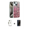 MARSİLYAN™- iPhone 14 Kılıf Zirve Modern Prime - Siyah 3D Antistatik Hayalet Cam Ekran Koruyucu + Shine Kamera Lens - GD