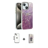 MARSİLYAN™- iPhone 14 Kılıf Zirve Modern Prime - Siyah Bilvis 3D Cam Ekran Koruyucu + Shine Kamera Lens - GI