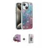 MARSİLYAN™- iPhone 14 Kılıf Zirve Modern Prime - Siyah Bilvis 3D Cam Ekran Koruyucu + Raze Metal Kamera Lens - KI