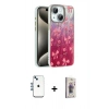 MARSİLYAN™- iPhone 14 Kılıf Zirve Modern Prime - Siyah Bilvis 3D Cam Ekran Koruyucu + Shine Kamera Lens - MI