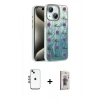 MARSİLYAN™- iPhone 14 Kılıf Zirve Modern Prime - Siyah Bilvis 3D Cam Ekran Koruyucu + Shine Kamera Lens - MI