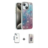 MARSİLYAN™- iPhone 14 Kılıf Zirve Modern Prime - Siyah Bilvis 3D Cam Ekran Koruyucu + Shine Kamera Lens - MI