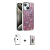 MARSİLYAN™- iPhone 14 Kılıf Zirve Modern Prime - Siyah Bilvis 3D Cam Ekran Koruyucu + Shine Kamera Lens - MI